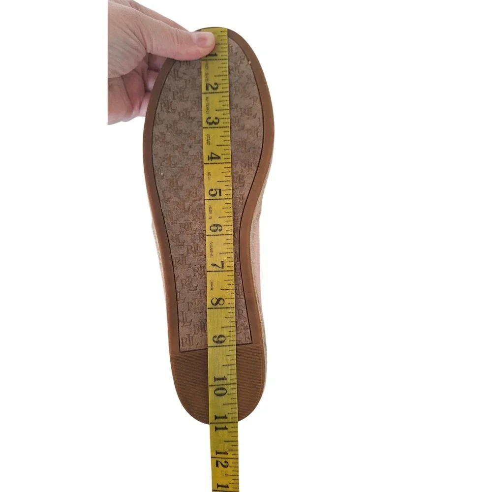 Lauren Ralph Lauren Espadrille Women‎ US 10 Caylee Canvas Flat Natural pink
